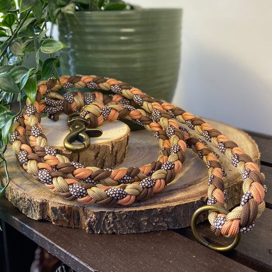 Braided Paracord Lead - Warm Copper - Premium Dog Lead