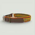 big green hound, cascade mini paracord collar for small dogs in green, yellow and orange