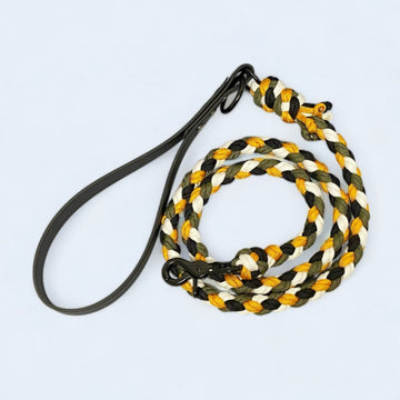 Braided Paracord Lead with Handle - Earth - Premium Dog Lead