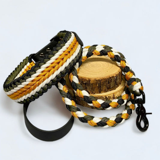 Braided Paracord Lead with Handle - Earth - Premium Dog Lead